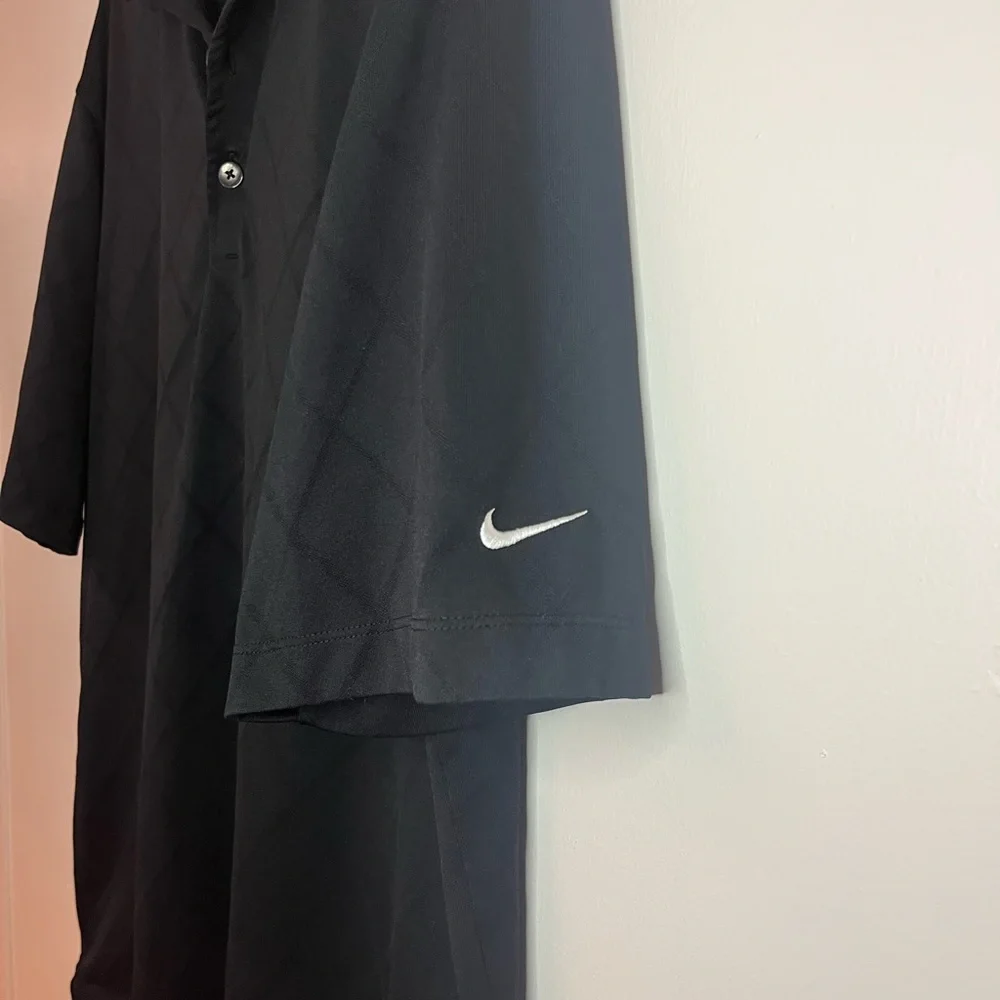 Nike Golf Dri-FIT Black Diamond Pattern Polo Size L